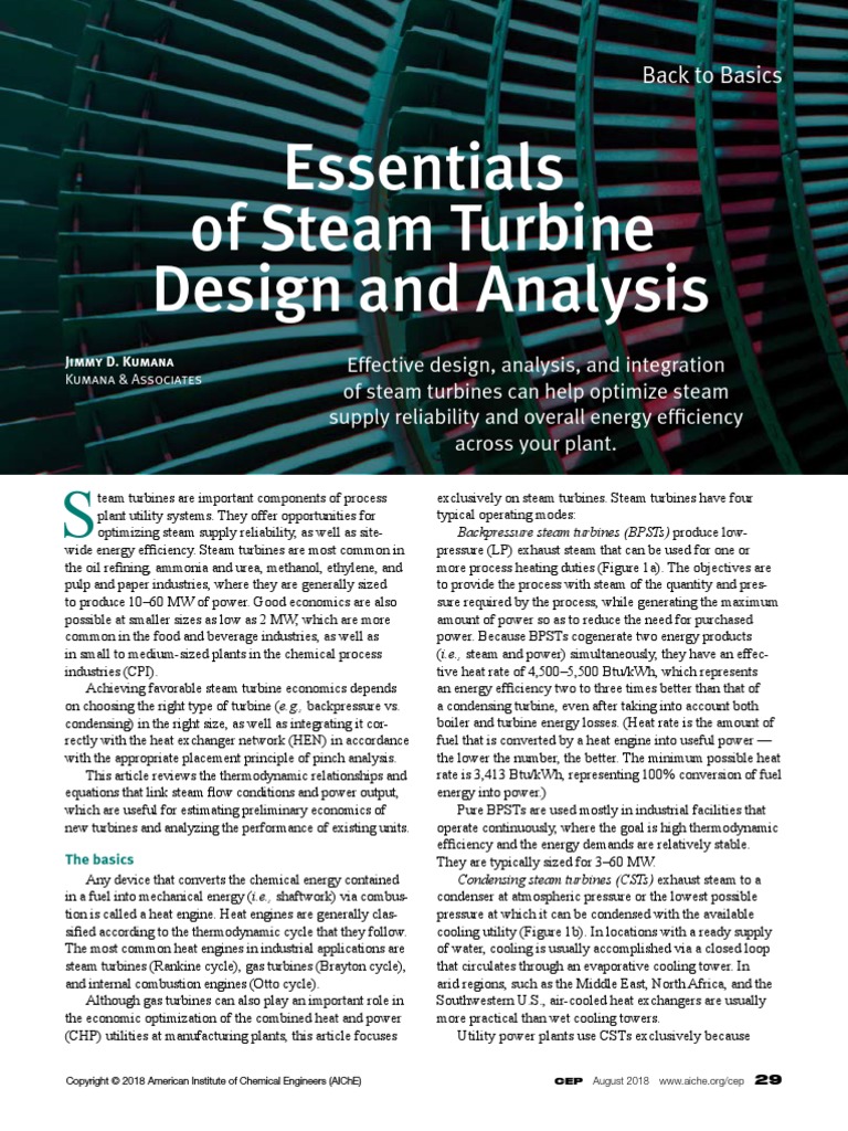 Essentials of Steam Turbine Design and Analysis: Back To Basics | PDF ...