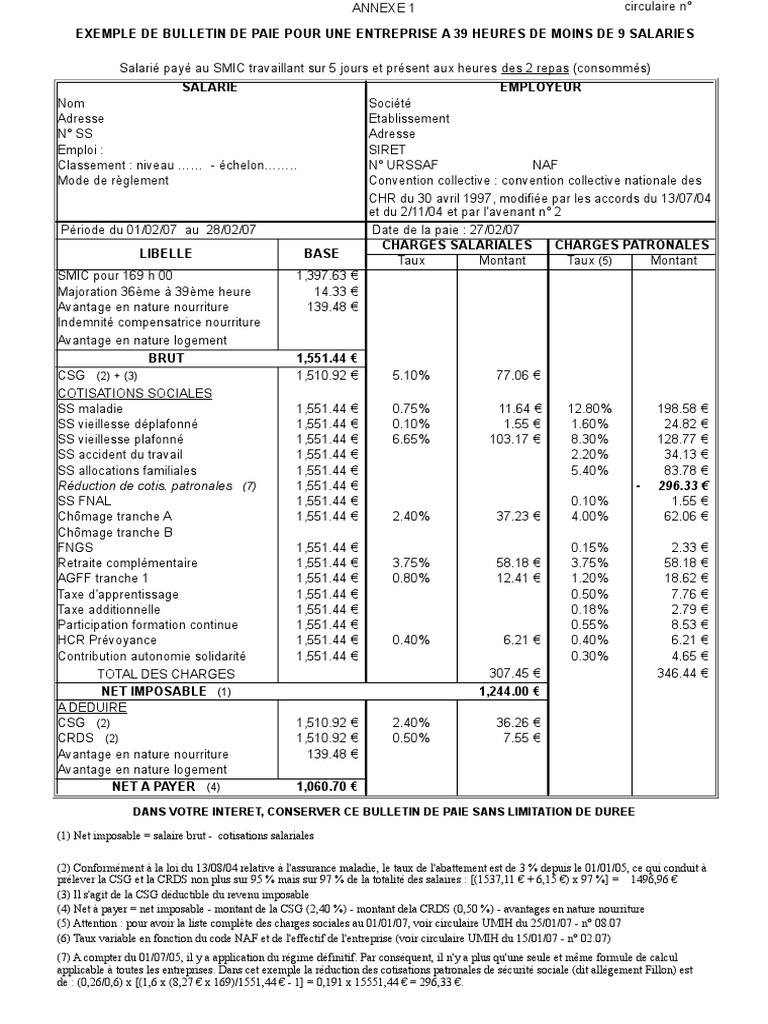 Exemple Bultin De Paie Pdf Bulletin De Salaire Droit Francais Salaires
