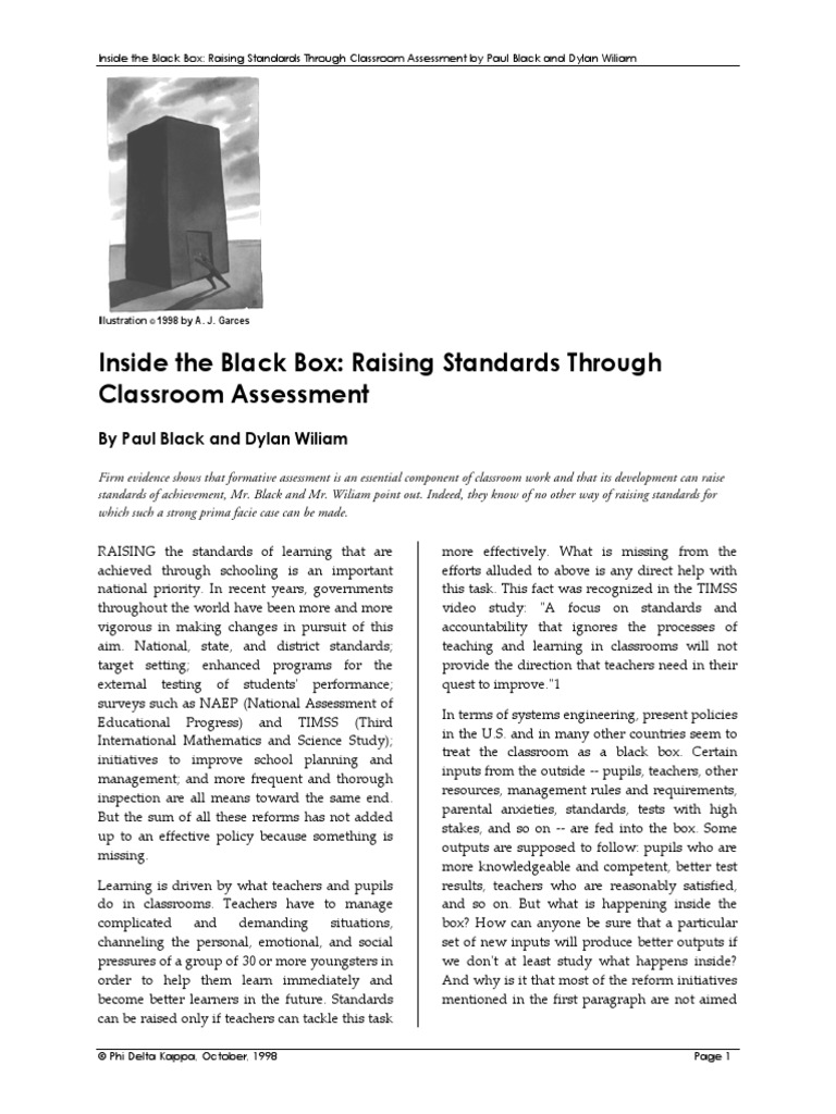 Inside The Black Box: Raising Standards Through Classroom Assessment ...