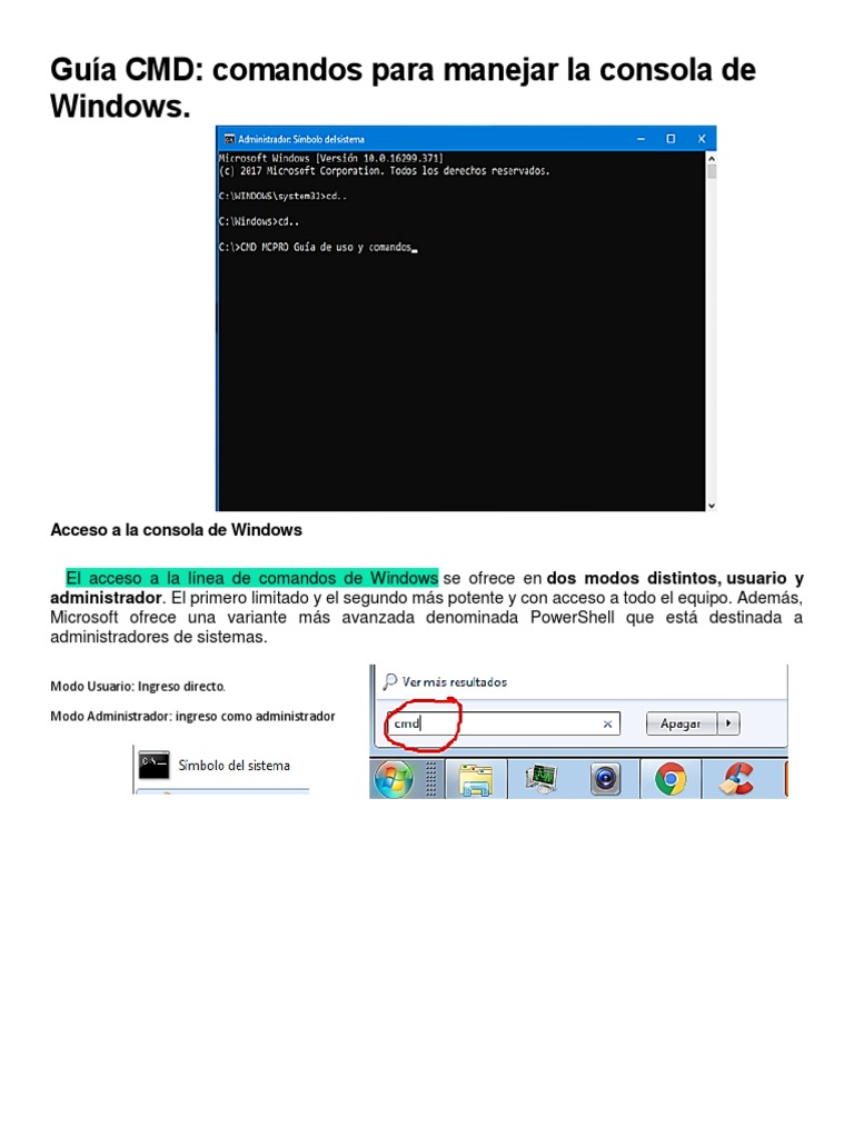 Guía CMD | PDF | Microsoft Windows | Registro de Windows