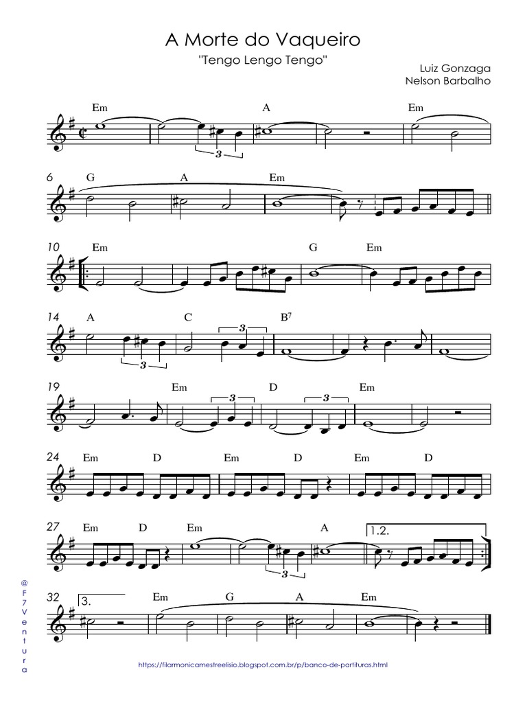 A Morte Do Vaqueiro - Partitura | PDF