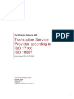 Translation Service Provider According To ISO 17100 - ISO 18587