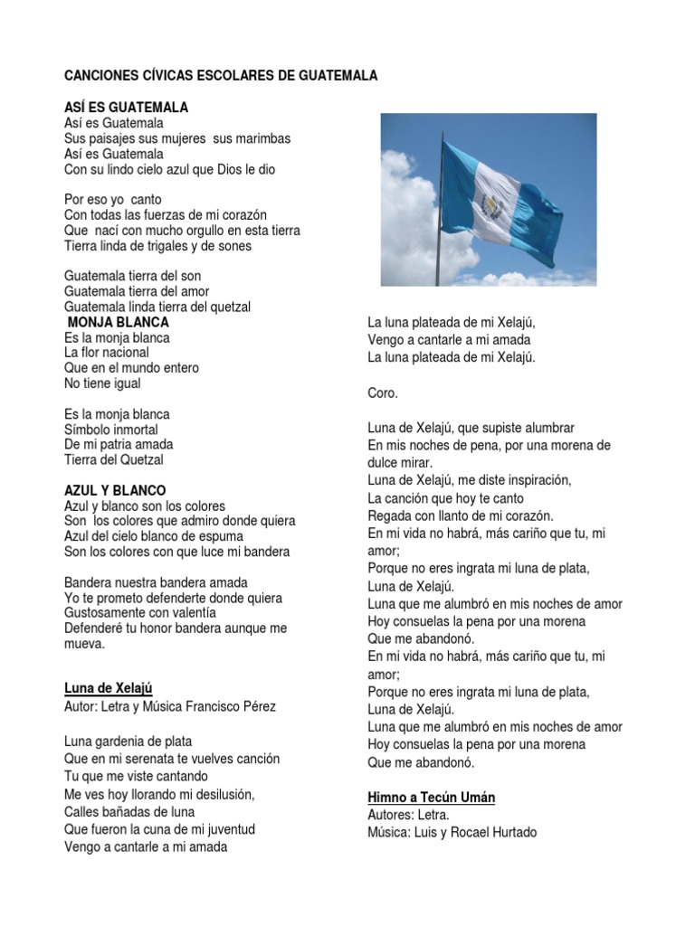 Himnos Civicos Pdf Guatemala Entretenimiento General