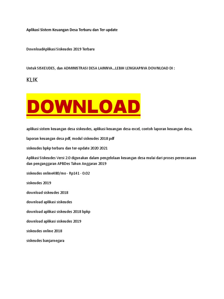 Download Aplikasi Sistem Keuangan Desa Terbaru Dan Ter Update