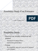 Feasibility Study Cost Estimates: ©2002 Dr. Bradley C Paul