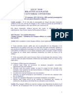 Loi N° 58-90 Relative Aux Places Financières Offshore (1992)