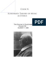 Cook N. - Schenker's Theory of Music As Ethics