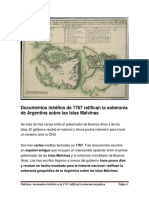 Malvinas: Documentos Inéditos de 1767 Reafirman La Soberanía Argentina