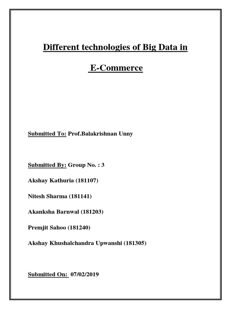 Big Data In E Commerce Pdf Predictive Analytics Analytics
