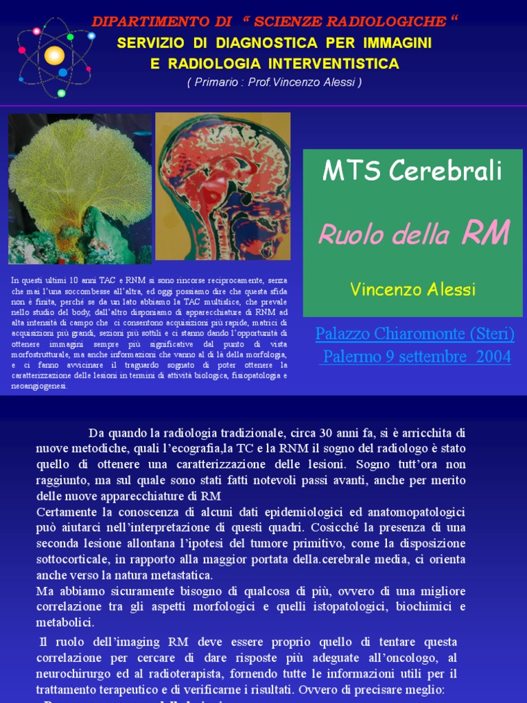 Metastasi Cerebrali Ruolo RM - 2 | PDF