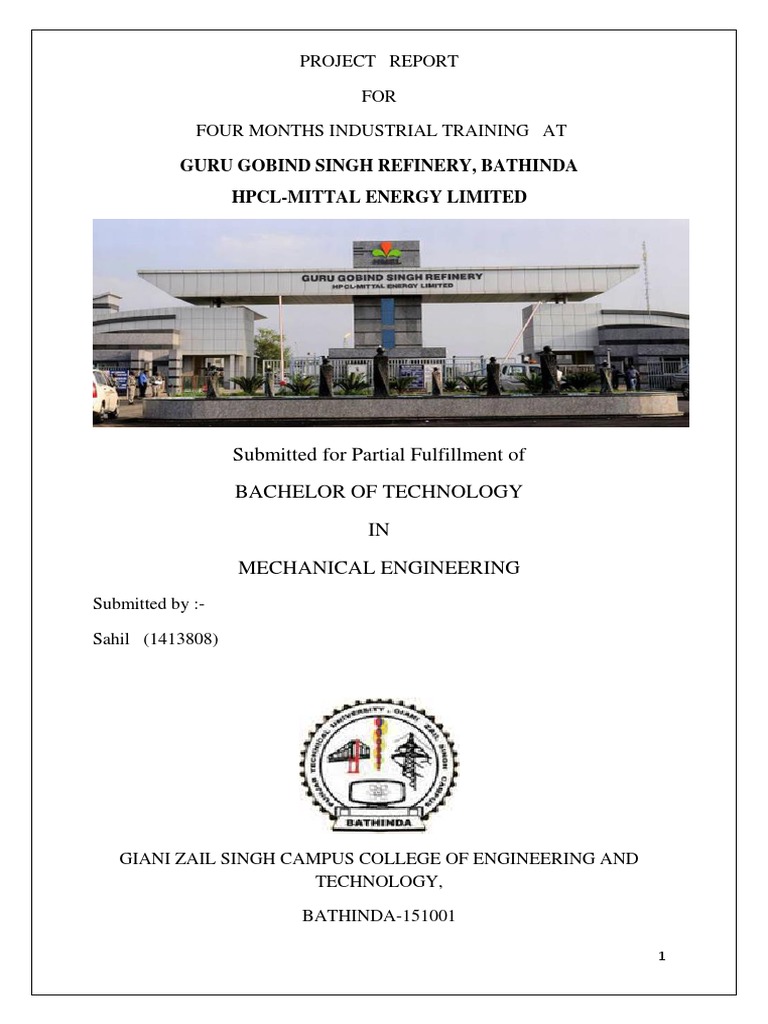 Refinery Report FINAL 1 | PDF | Oil Refinery | Petroleum