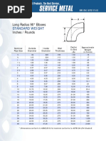 Long Radius 90° Elbow Dimensions Chart | PDF | Pipe (Fluid Conveyance ...