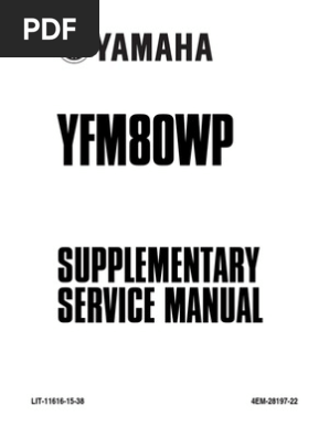 Yamaha YFM80WP Service Guide | PDF | Electric Motor | Carburetor