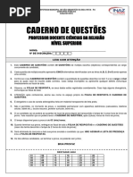 0017 Caderno de Questões Professor Docente Ciências Da Religião Nível Superior