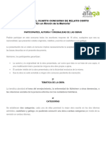 Bases para El Cuarto Concurso de Relato Corto en Un Rincón de La Memoria'