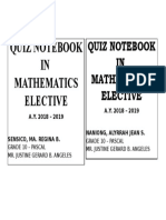 Quiz Notebook IN Mathematics Elective