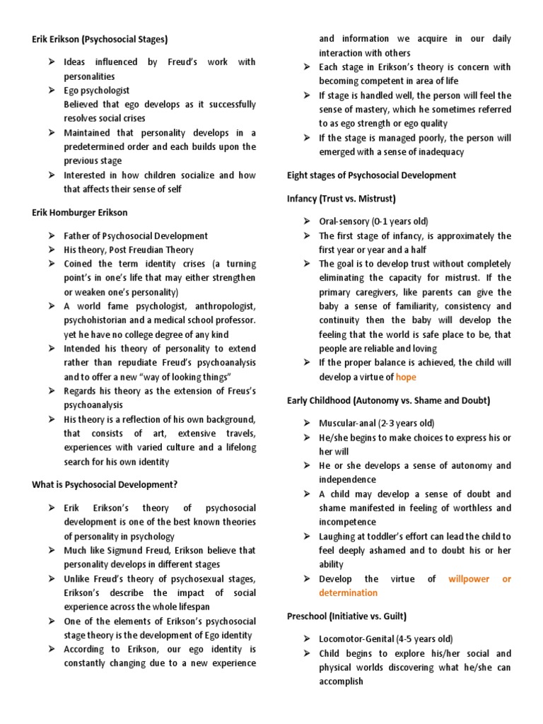 Erik Erikson, Jean Piaget and Lawrence Kohlberge PDF Cognitive