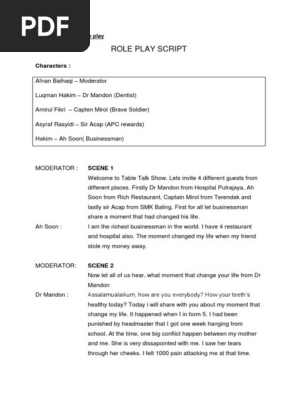 Script Outline for Role Play