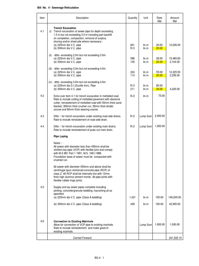 Sampel BQ Sekolah | PDF | Sanitary Sewer | Architectural Elements