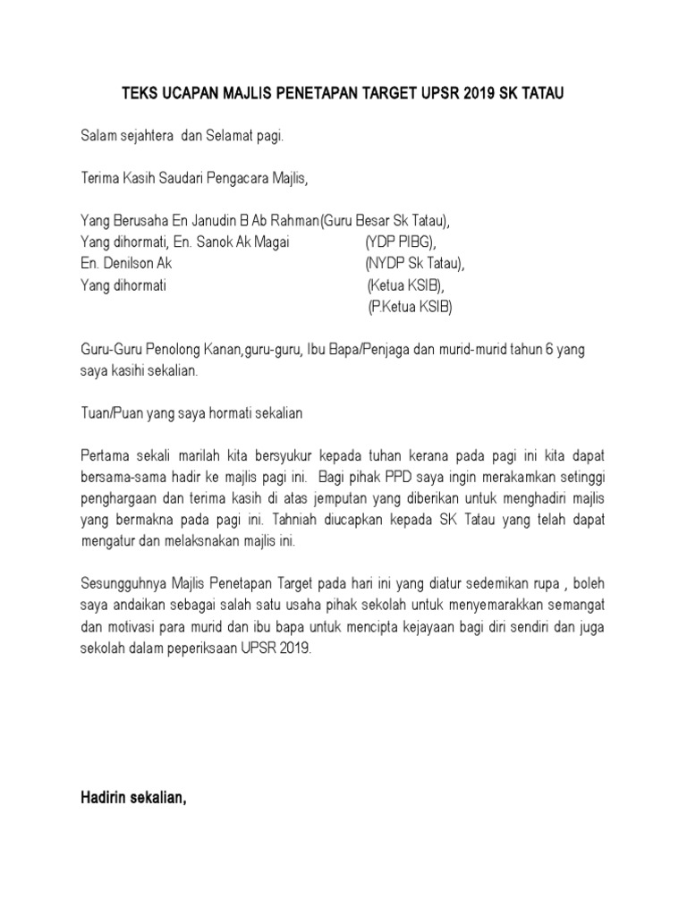 Teks Wakil Ppd Penetapan Target Pdf