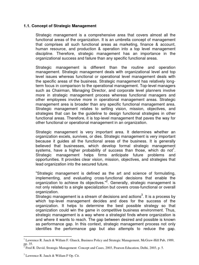 1.1. Concept of Strategic Management | PDF
