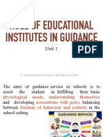 Role of Educational Institutes in Guidance