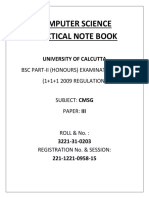 Computer Science Practical Note Book: University of Calcutta