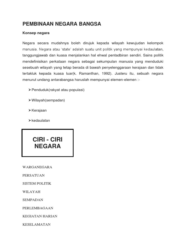 Pembinaan Negara Bangsa Pdf