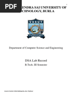 Data Structure Lab Record - VSSUT, Burla