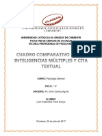 Cuadro Comparativo de Inteligencias Multiples - Frank Leòn