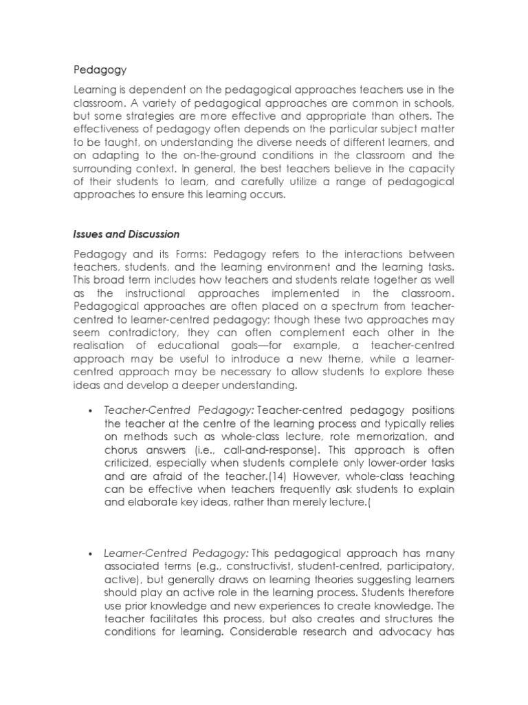 Effective Pedagogical Approaches Explained | PDF | Constructivism ...