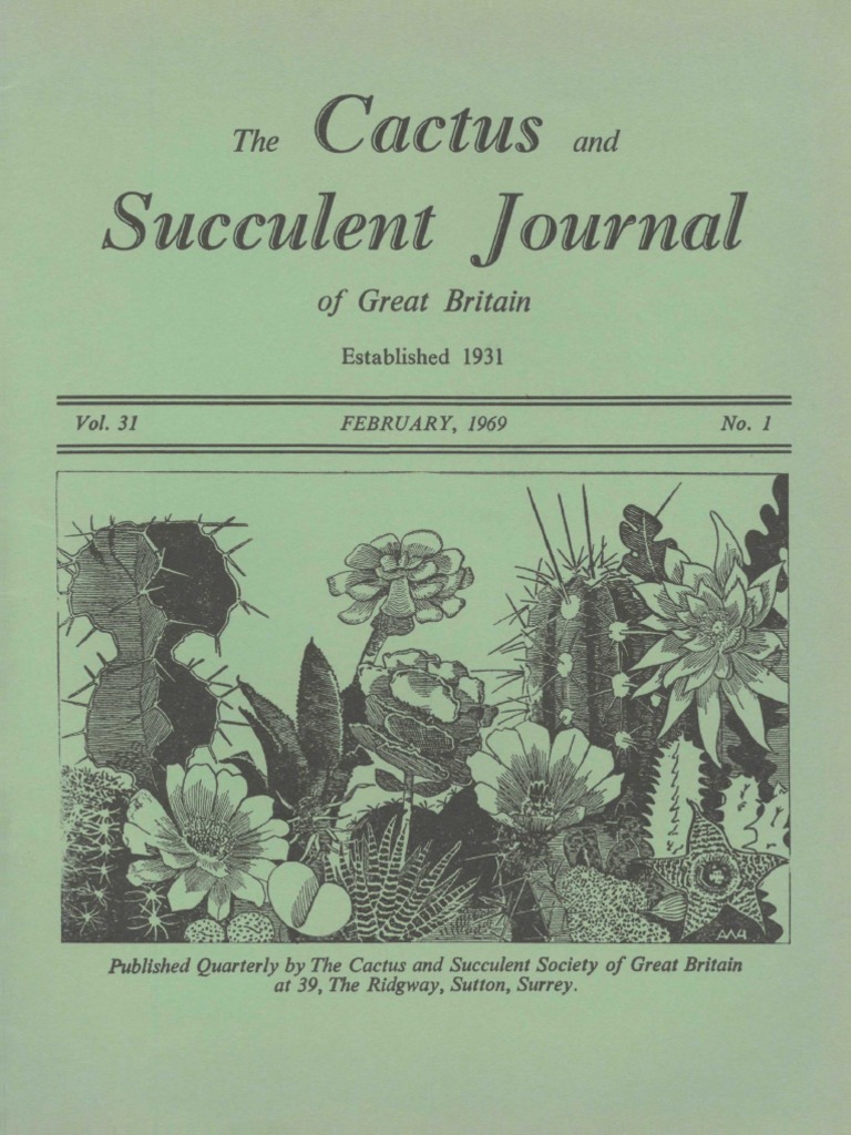 The Cactus and Succulent Journal of Great Britain Vol.31 PDF Sowing