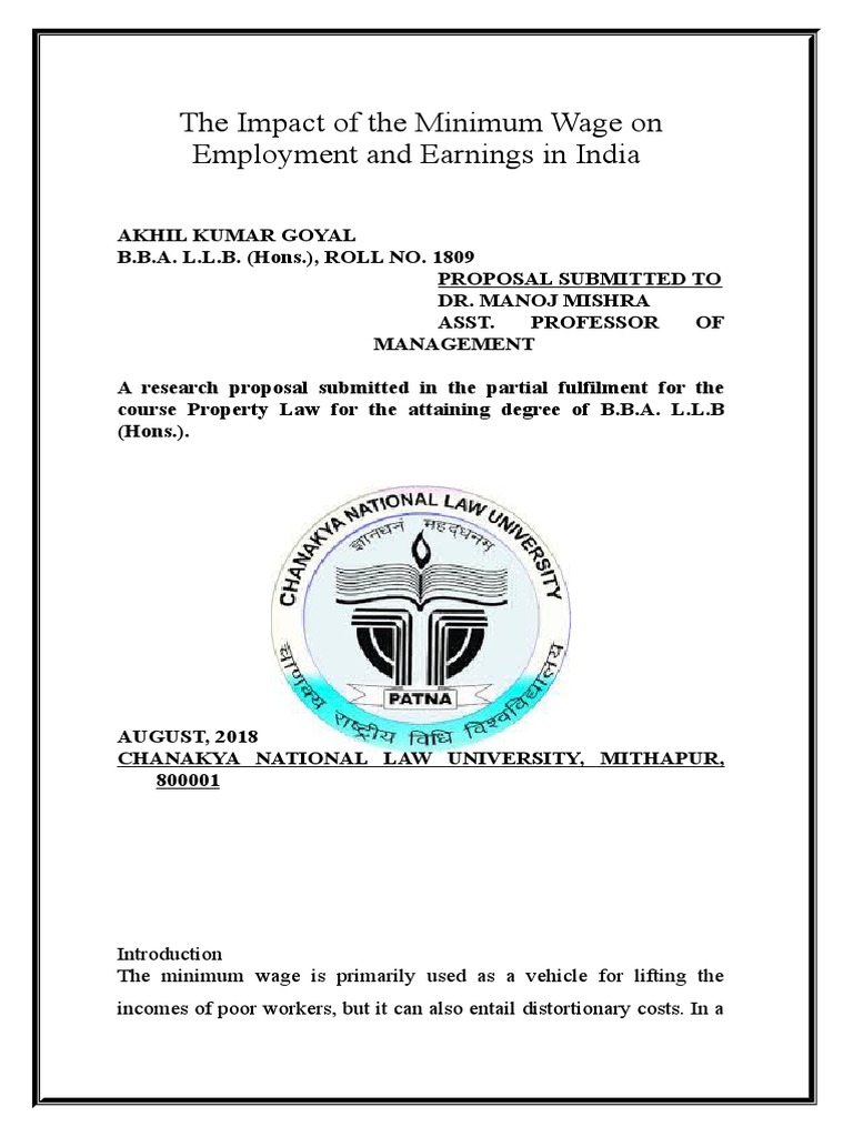 The Impact of Minimum Wage Laws in India An Analysis of Employment and Earnings PDF