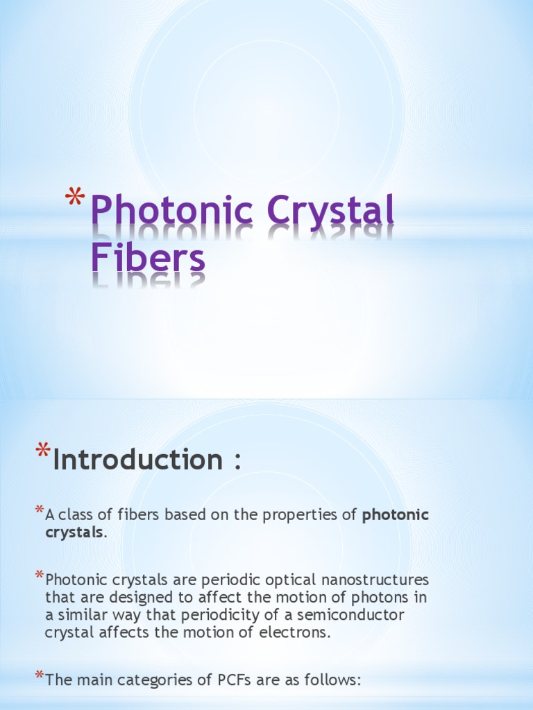 Photonic Crystal Fiber Overview | PDF | Science & Mathematics