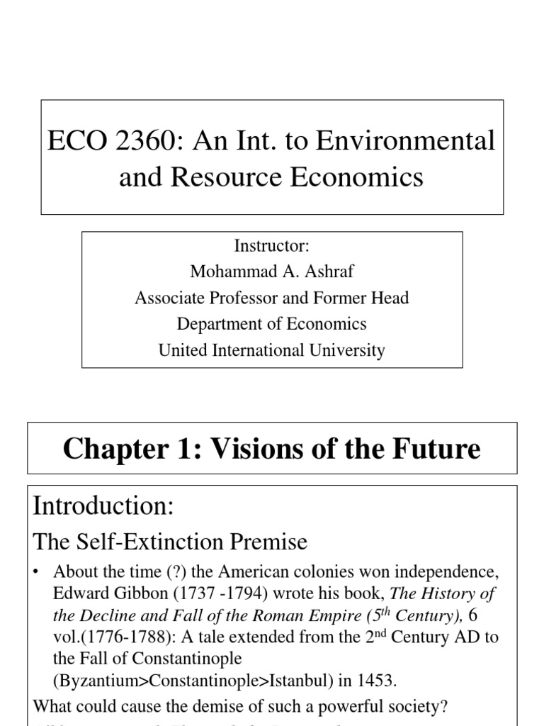 ECO 2360: An Int. To Environmental and Resource Economics | PDF ...