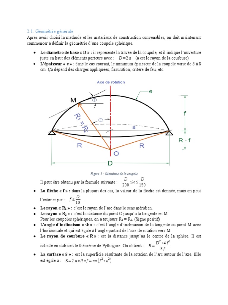 Calcul du rayon de courbure d'une coupole PDF Rayon (géométrie — free download