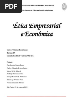 Ética empresarial e econômica - Ciências Econômicas 1º semestre