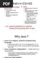 What's in ICS.H22: 2. Java 1. Algorithms and Data Structures