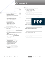 T2T - One - U12 - Grammarworksheet - 1 Should For Advice PDF