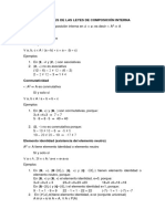 Propiedades de Las Leyes de Composición Interna Matemática