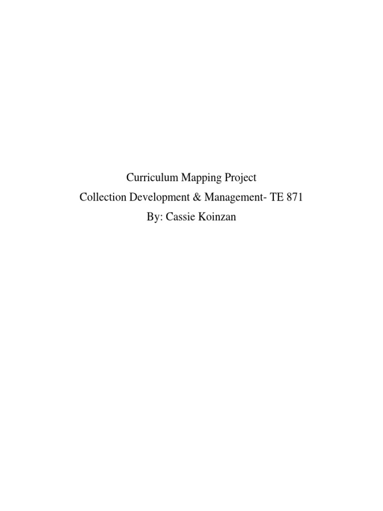 Curriculum Mapping Project | PDF | Curriculum | Educational Assessment
