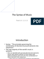 The Syntax of Music: Patel Ch. 5.1 - 5.3