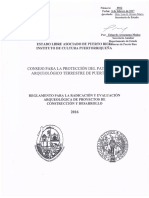 Reglamento Evaluaciones Arqueológicas 2017 DE LEY 112 DE PR