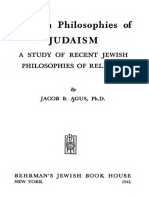 Modern Philosophies of Judaism, Por J. B. Agus PDF