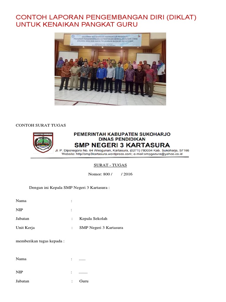 Contoh Laporan Pengembangan Diri | PDF | Karier & Perkembangan | Kajian ...