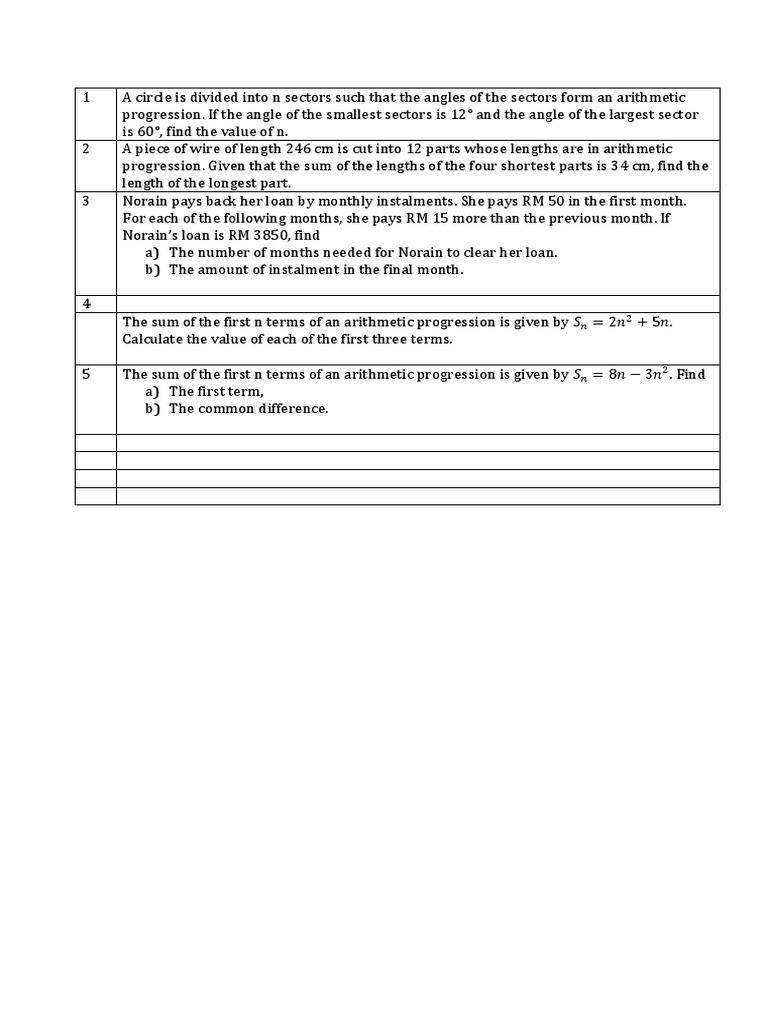Arithmetic Progression Problems Explained | PDF