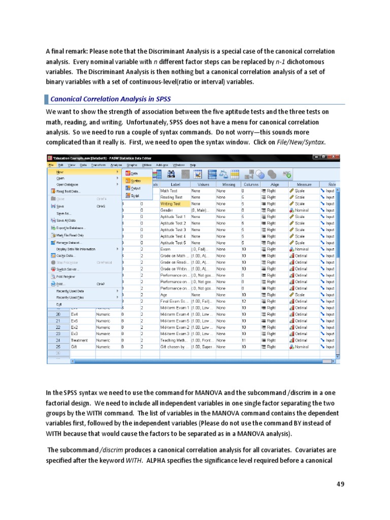 Canonical Correlation In Spss – Chapter 5 Canonical Correlation ...