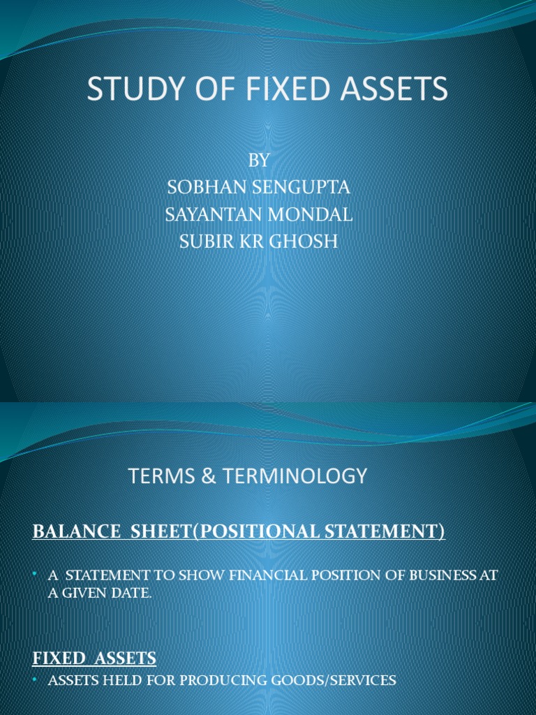 Fixed Assets Study and Depreciation Guide | PDF