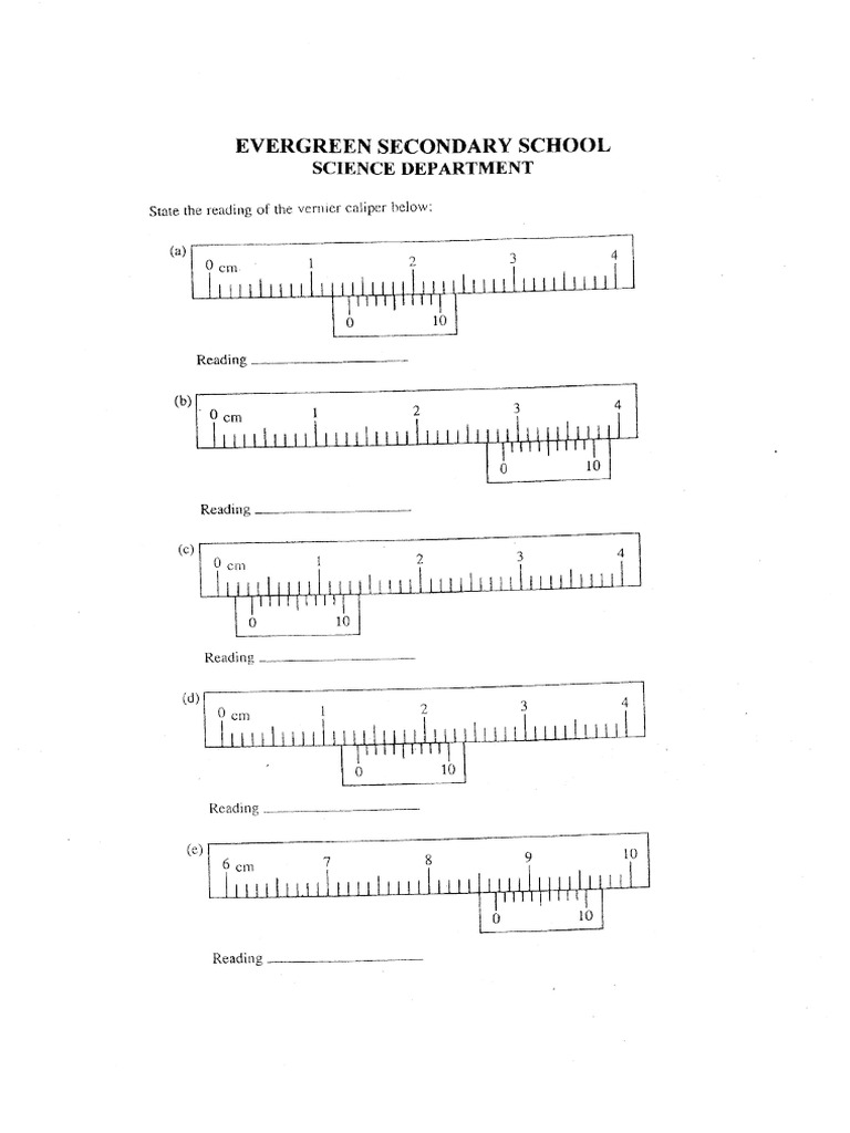 Vernier micrometer reading worksheet discount