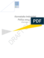 Karnataka Industrial Policy 2014-19 Final Draft Summary